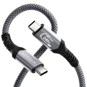 BlueRigger USB C Cable 3FT - 240W PD, USB 4.0, Type C Fast Charging Cable, 40Gbps Data Transfer, 8K 60Hz HD Display, USB C Charger Cord