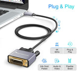 BlueRigger 6FT USB C to DVI Cable - 4K 30Hz, USB 3.1 Type C to DVI-D, Thunderbolt 3 Compatible