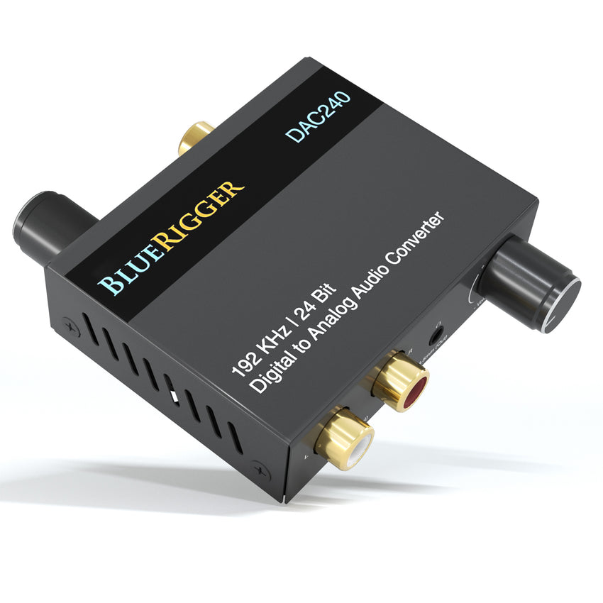 BlueRigger Digital to Analog Audio Converter DAC - 192kHz S/PDIF, Optical to 3.5mm, Coax to RCA Adapter L/R, Toslink Optical to RCA"