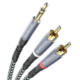 BlueRigger 3.5mm to RCA Audio Cable - (Male Stereo RCA to AUX, RCA Y Splitter Cord, Headphone Jack Adapter)