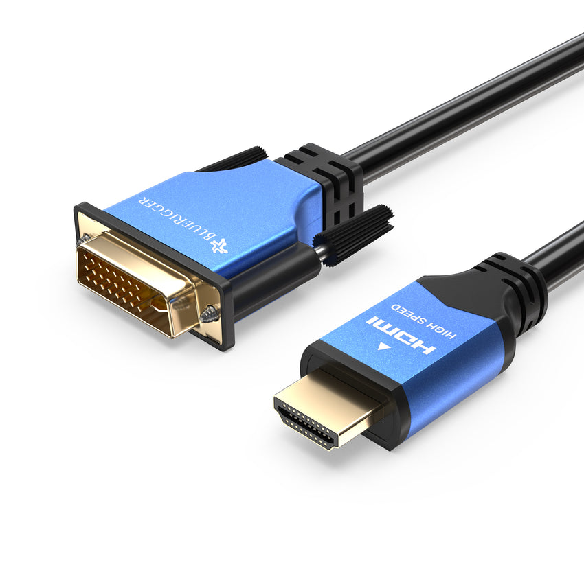 Snowkids Câble Adaptateur HDMI DVI Bidirectionnel Full HD 1080p - 1.8m Avec Convertisseur 24+1