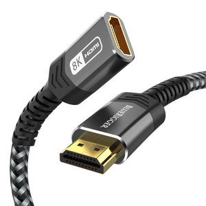 BlueRigger HDMI Extension Cable (8K 60Hz, Braided HDMI Extender, 48Gbps Ultra High Speed,HDMI2.1)