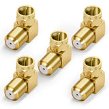 BlueRigger 90 Degree Coaxial Cable Connector (RG6 Coax 90D Adapter, Right Angled F-Type Coax Connectors, Male to Female Adapters)