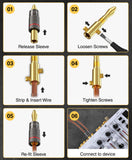 BlueRigger Banana Plugs - (6 Pack, Speaker Wire Connector, Solderless Banana Clips, Closed Dual Screw)