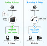 BlueRigger Digital Optical Audio Splitter 1x2 (Active Toslink Splitter 1 in 2 Out, SPDIF, Fiber Optic Audio Adapter)