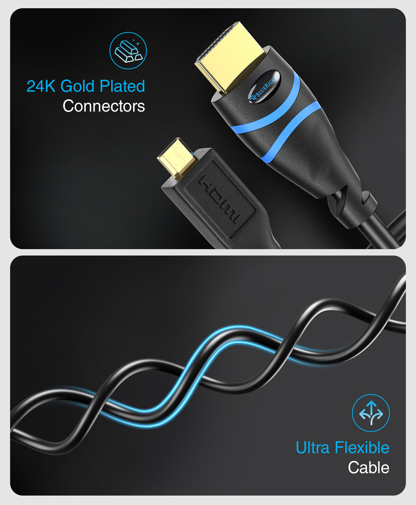 BlueRigger Cable HDMI 4K de 35 pies (4K 30Hz, HDR10, clasificación CL3 en  pared, alta velocidad, HDCP2.3, eARC) – Cable HDMI largo compatible con  cine