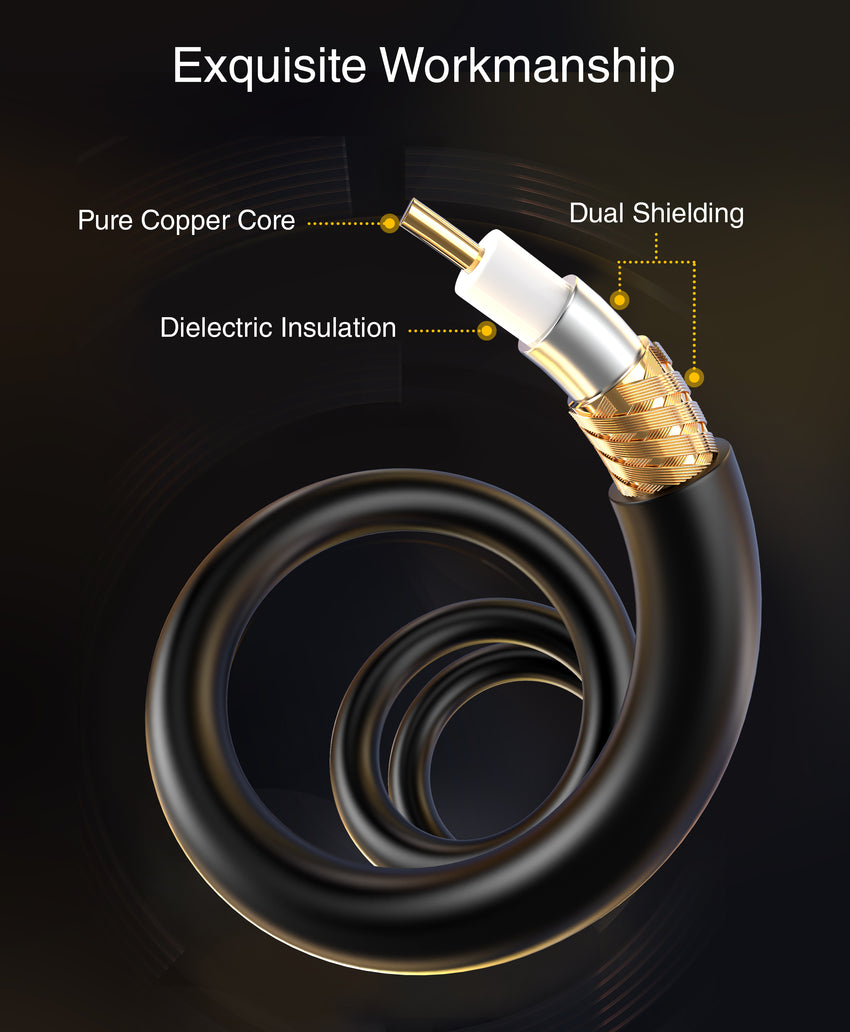 BlueRigger RCA Audio Subwoofer Cable (Dual Shielded, Gold Plated RCA to RCA Connectors)
