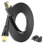 BlueRigger CAT8 Flat Ethernet Cable - 35FT (40Gbps, 2000MHz, RJ45) CAT 8 High Speed Internet Network LAN Patch Cord