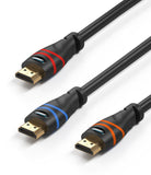 BlueRigger 4K HDMI Cable 6FT- 3 Pack, (8K 60Hz HDR, HDCP 2.3, High Speed 48Gbps)