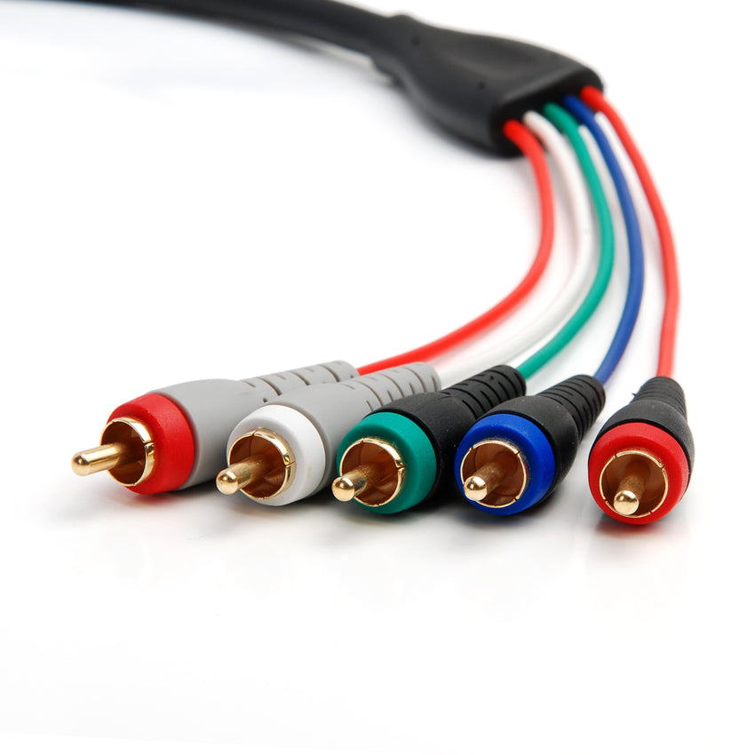 Component Video Cable with Audio (RCA- 5 Cable, Supports 1080i) – Bluerigger