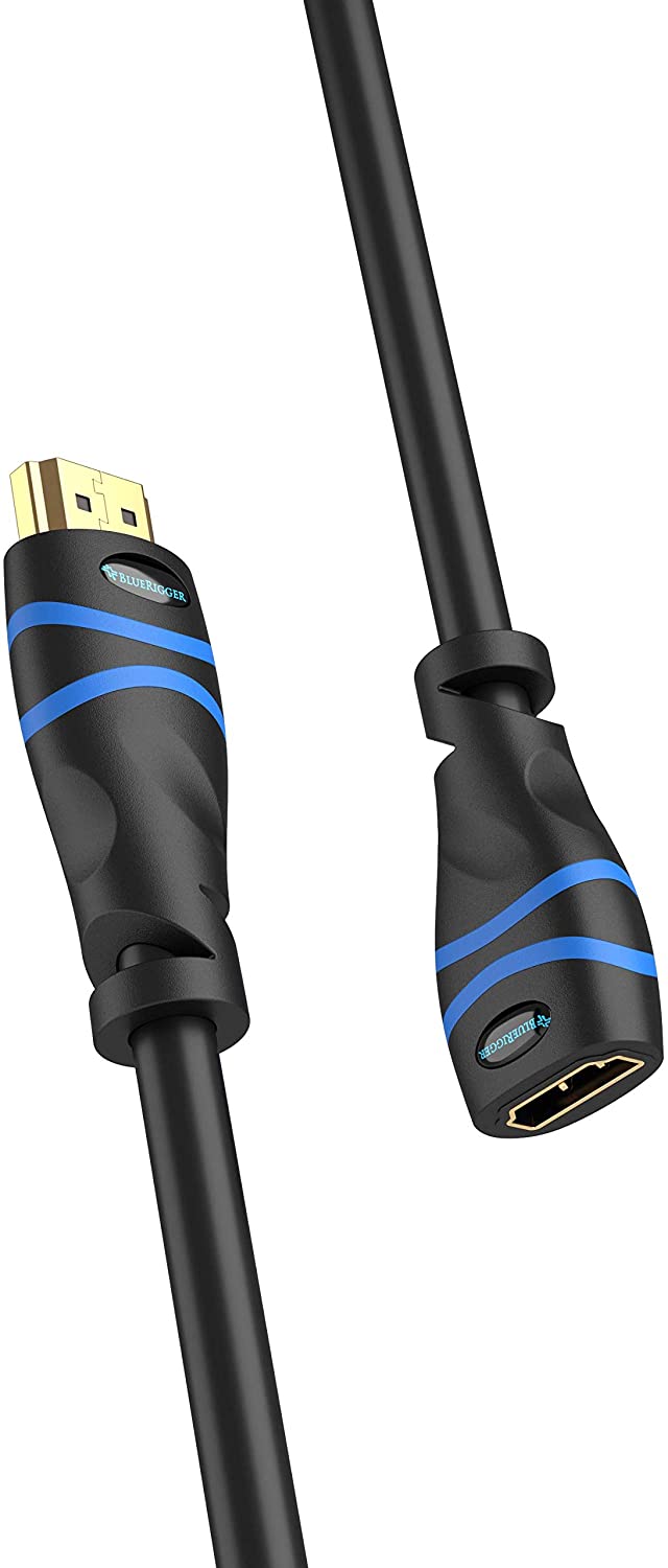 BlueRigger 4K HDMI Extension Cable (Male to Female Extender, Black)…