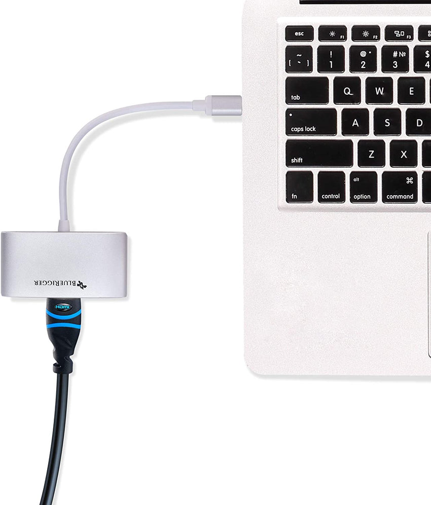 BlueRigger USB-C 3 in 1 Multi-Port Hub - USB3.1 Type-C to HDMI, USB 3.0 and USB-C Charging Port - Compatible with MacBook Pro/MacBook Air 2020/iPad Pro/Galaxy S10/S9/Surface Book 2/Go/Pro 7