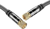 BlueRigger RG6 Coaxial Cable ( Male F Type Connector Pin, Gold Plated, Triple Shielded) – Digital Audio Video Coax Cable Cord for HDTV, CATV, Cable Modem, Satellite Receivers