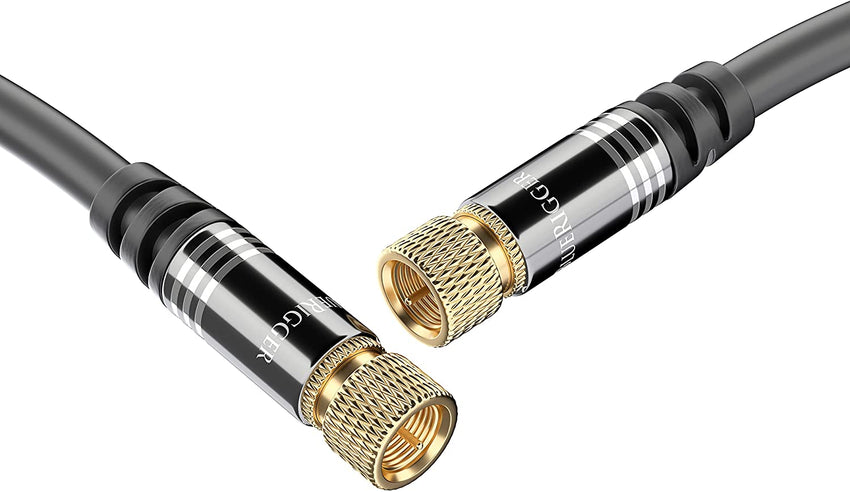 BlueRigger RG6 Coaxial Cable (6FT, Male F Type Connector Pin, Gold Plated,  Triple Shielded) – Digital Audio Video Coax Cable Cord for HDTV, CATV
