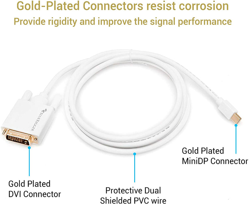 Mini DisplayPort (Mini DP | mDP) to DVI Male Adapter Cable (6 Feet)