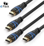 4K HDMI Cable 6.6FT- 4Pack (8K 60Hz HDR, HDCP 2.2, High Speed 48Gbps)