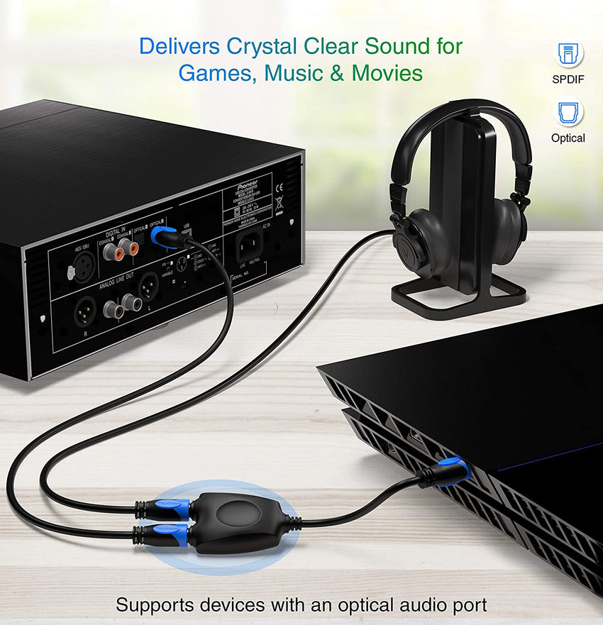 Abundantly Fem Dekorative Bluerigger 1x2 Toslink Digital Fiber Optic Audio Splitter 1 Male Input